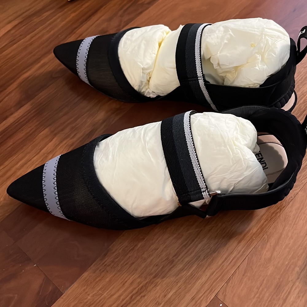 Fendi Fabric Flats With Mesh And Elastic Details - image 5